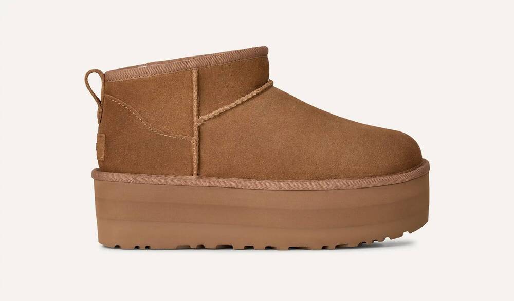 NEW UGG women's classic ultra mini platform boot in chestnut